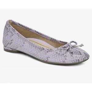 Vionic Callisto Snakeskin Embossed Purple Lavender Leather Ballet Flat size 8